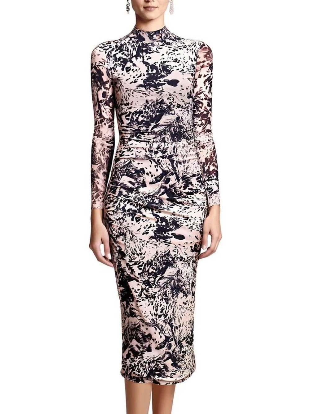 Avec Les Filles Womens Animal Print Nylon Bodycon Dress